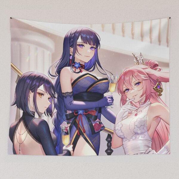 Item preview, Hot Kujou, Raiden & Miko Genshin Impact designed and sold by genshinwaifus.