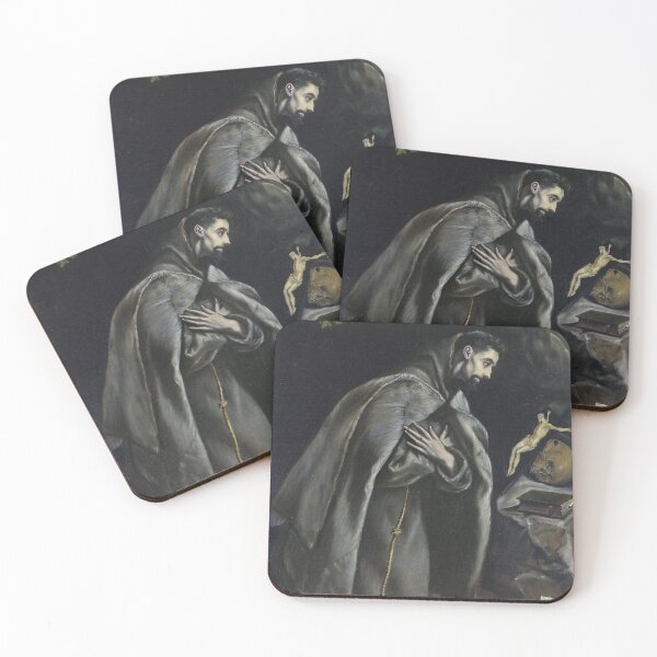 Item preview, Saint Francis Kneeling in Meditation by El Greco - Vintage Art designed and sold by RickE.