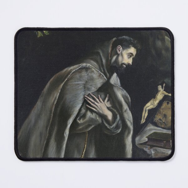 Item preview, Saint Francis Kneeling in Meditation by El Greco - Vintage Art designed and sold by RickE.