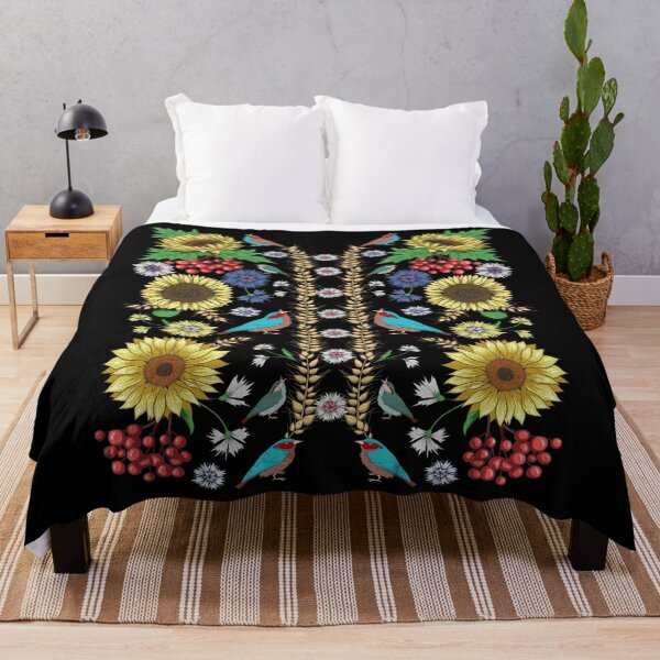 Item preview, Sunflower & Birds Cute Floral Vintage Ukrainian Vyshyvanka designed and sold by r-silver.