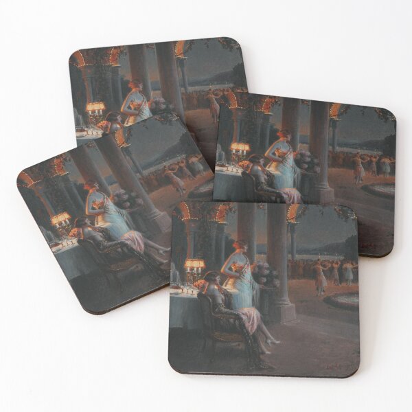 Item preview, Le Soir sur la terasse (Women Watching the Dancing after Dinner) Painting -- Delphin Enjolras  designed and sold by apopofbeauty.