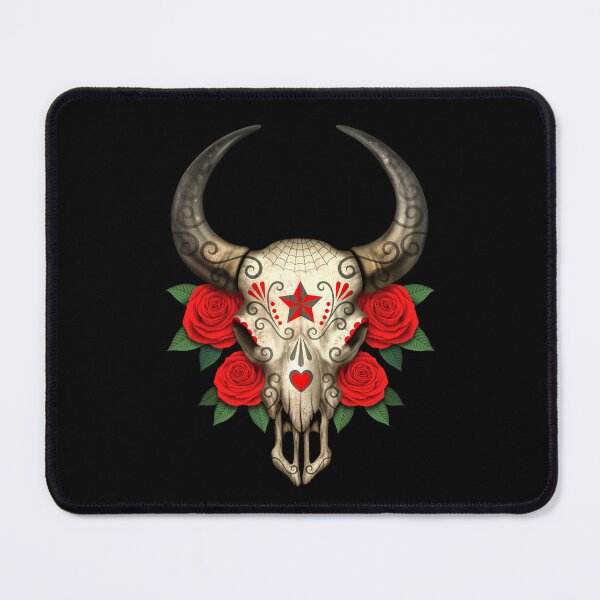 Item preview, Bull Sugar Skull with Red Roses designed and sold by JeffBartels.
