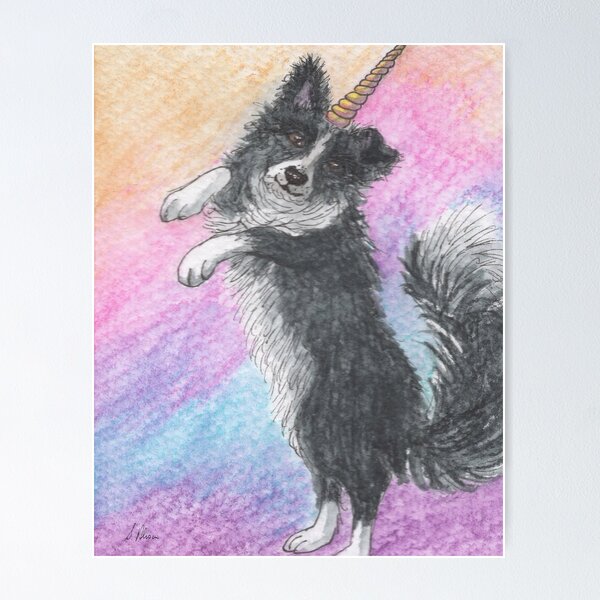 Item preview, It's the Border Collie unicorn! designed and sold by SusanAlisonArt.