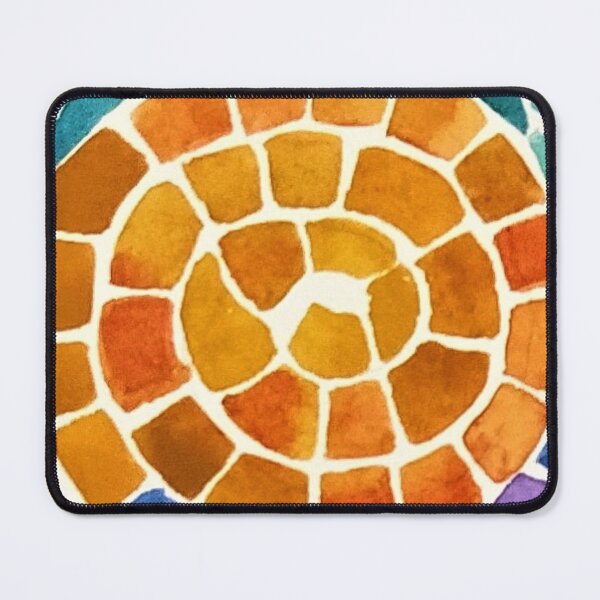 Item preview, mosaic Shell Watercolor orange  designed and sold by Cobalt Blue Watercolors.