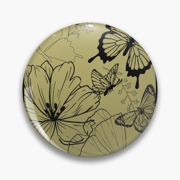 Item preview, Stylized Flowers & Butterfly Line Drawing Design designed and sold by EarthArtDesigns.