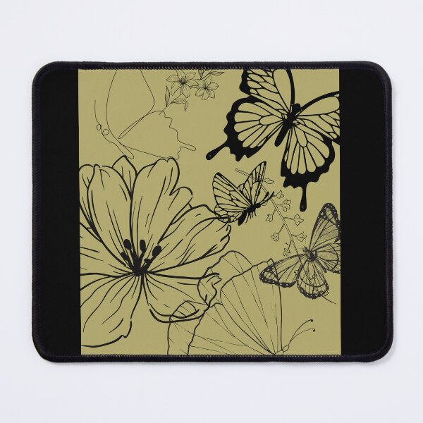 Item preview, Stylized Flowers & Butterfly Line Drawing Design designed and sold by EarthArtDesigns.