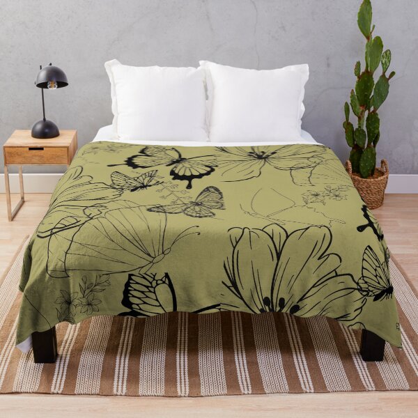 Item preview, Stylized Flowers & Butterfly Line Drawing Design designed and sold by EarthArtDesigns.