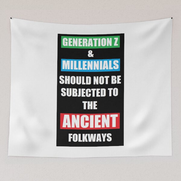 Item preview, GEN Z & MILLENNIALS VS ANCIENT FOLKWAYS designed and sold by BrandoCafe.