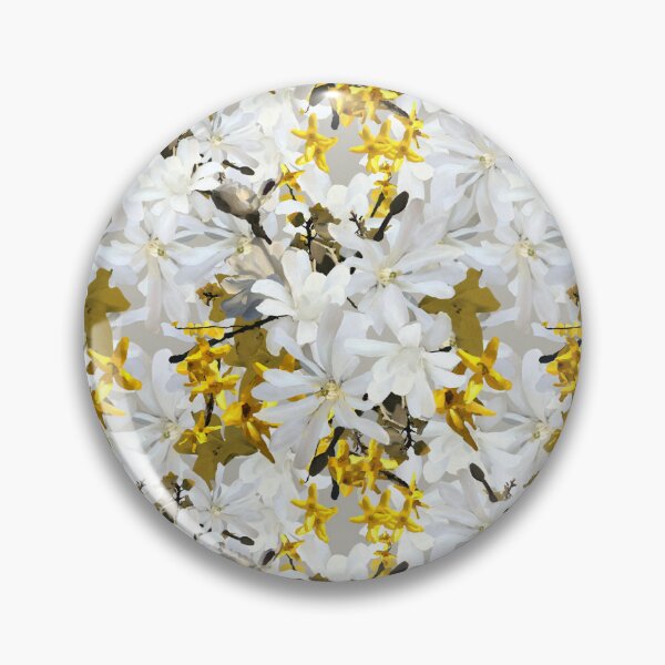 Artikelvorschau, Magnolien-, Forsythien- und Efeu-Wiederholungsmuster entworfen und verkauft von S-Warner.