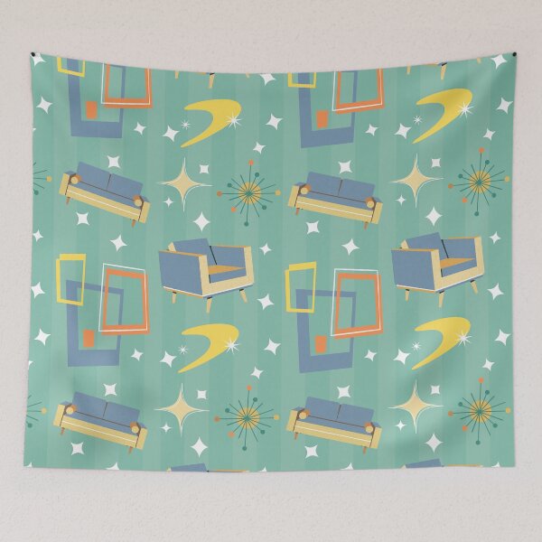 Item preview, Mid Century Modern Seamless Pattern, Retro Living designed and sold by Itaya Art.