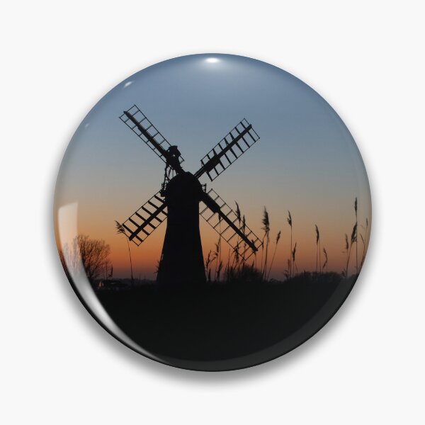 Item preview, Norfolk Broads windmill sunset silhouette designed and sold by cdkphotos.