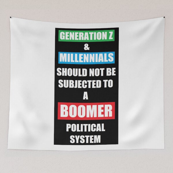 Item preview, GEN Z & MILLENNIALS VS BOOMER POLITICS designed and sold by BrandoCafe.