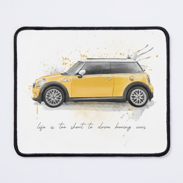 Item preview, Mini retro car watercolor painting. Motivational quote. Life to short to drive boring cars designed and sold by RenattaZare.