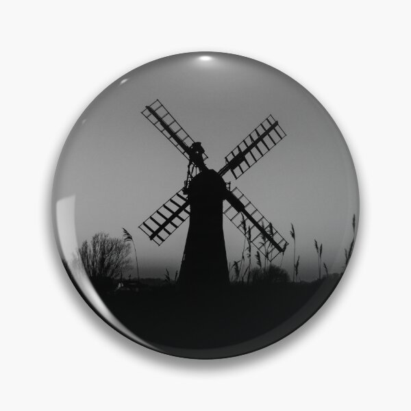 Item preview, Black and white Norfolk Broads windmill designed and sold by cdkphotos.