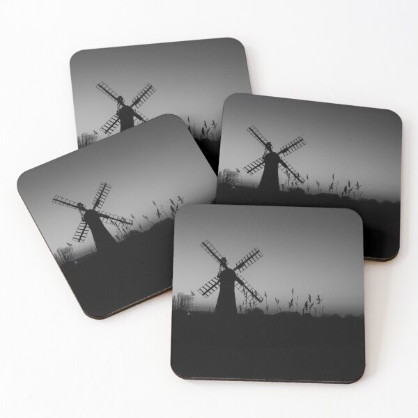 Item preview, Black and white Norfolk Broads windmill designed and sold by cdkphotos.