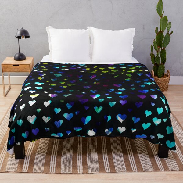 Item preview, Violet, Purple and Blue floating hearts, fabric and textile abstract design designed and sold by nickbrayimages.
