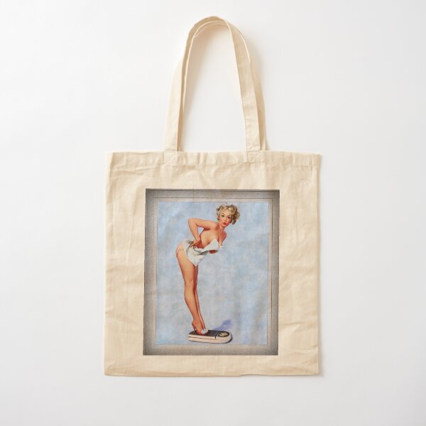 The Scale Doesn't Lie by Gil Elvgren Remastered Vintage Art Xzendor7 Reproductions Cotton Tote Bag