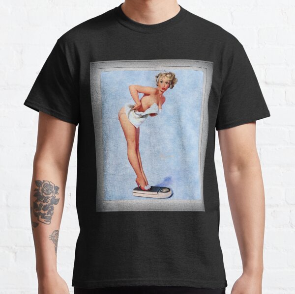 The Scale Doesn't Lie by Gil Elvgren Remastered Vintage Art Xzendor7 Reproductions Classic T-Shirt