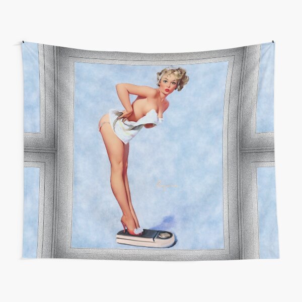 The Scale Doesn't Lie by Gil Elvgren Remastered Vintage Art Xzendor7 Reproductions Tapestry
