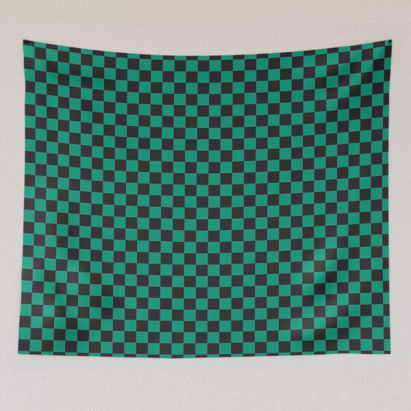 Item preview, Japanese Kimono Ichimatsu Pattern Green Black designed and sold by katrinaroman.