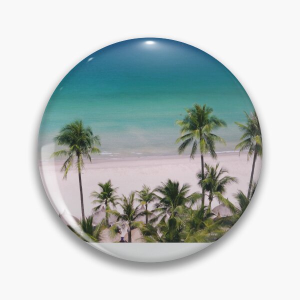 Item preview, Gorgeous Beach with Palm Trees and Tiki Huts designed and sold by hardscuffle.
