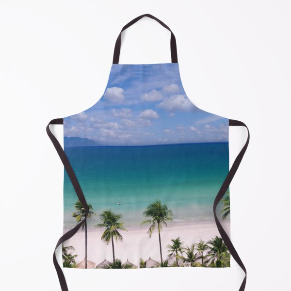 Item preview, Gorgeous Beach with Palm Trees and Tiki Huts designed and sold by hardscuffle.