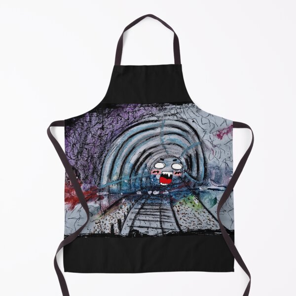 Item preview, tunnel, subway, train, metro station, tracks, railway, face, scream, shout, scary face designed and sold by NessArtByEwa.
