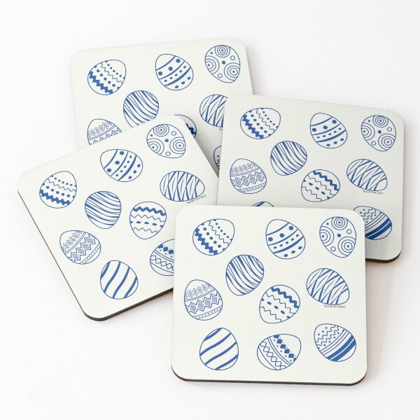 Item preview, Easter Egg Pattern - Navy Blue & Ivory designed and sold by DarkGreenSoul.
