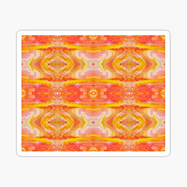 Abstract Orange, Yellow, Red, and White Painting Sticker