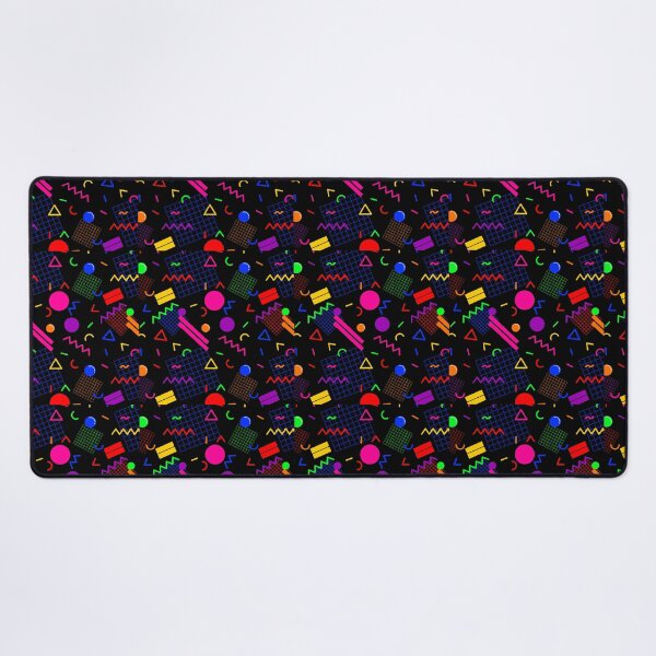 Item preview, 1980s Retro Geometric Confetti on a Black Background Small Sized Repeating Pattern designed and sold by Nicolette Olivier.