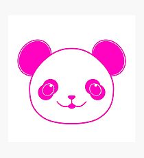 Pink Kawaii Panda Bear Photographic Print