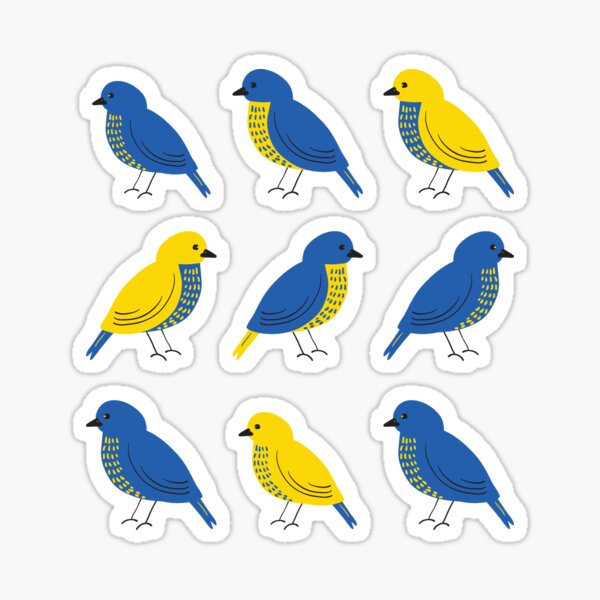 Item preview, Little Birds of Peace | Ukrainian Flag color hand drawn heart, Peace for Ukraine designed and sold by RenattaZare.