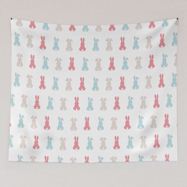 Item preview, Happy Easter with 3 Easter Bunnies designed and sold by Missing In Art.