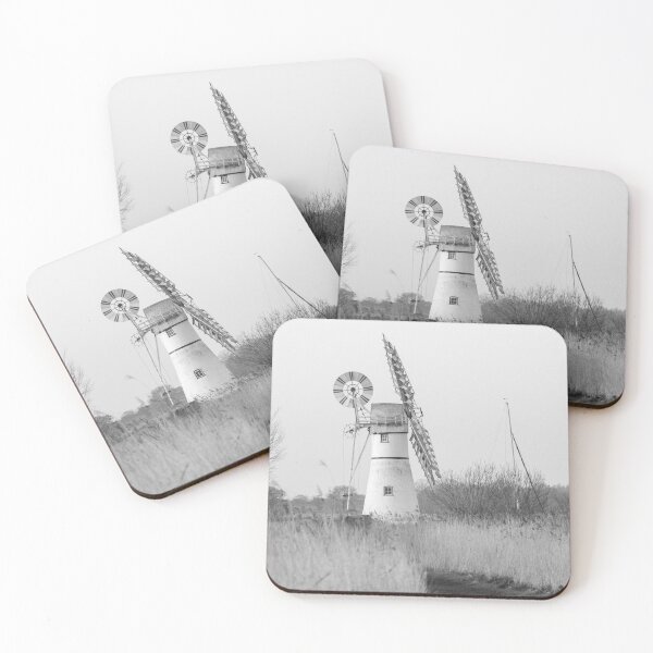 Item preview, Black and white Thurne Mill in the Norfolk Broads designed and sold by cdkphotos.