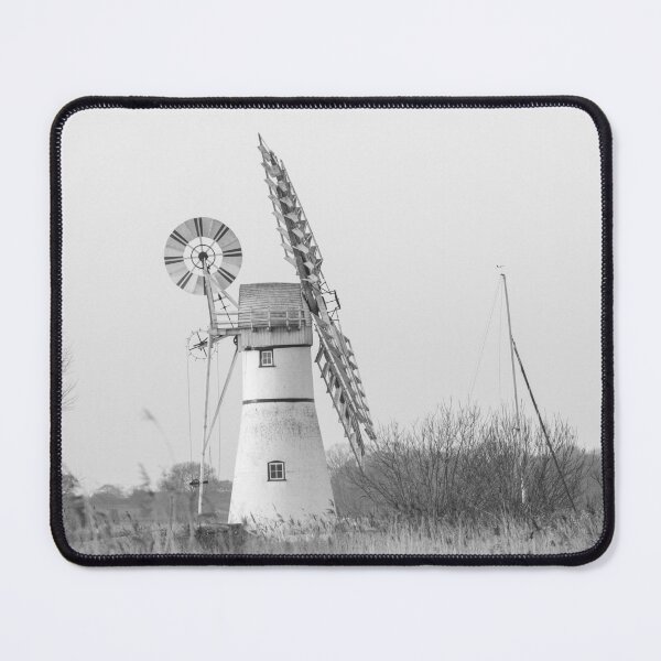 Item preview, Black and white Thurne Mill in the Norfolk Broads designed and sold by cdkphotos.