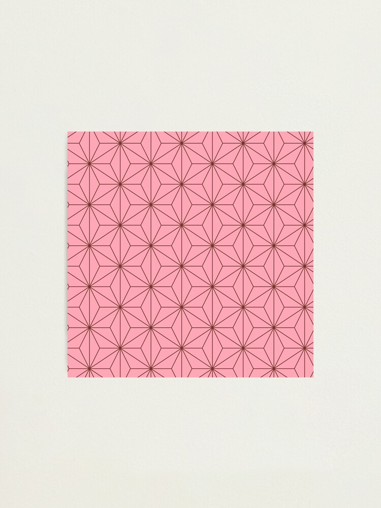 Asano Hemp Design ハーフダラー 4枚セット Japanese Kimono Asanoha Star Hemp Leaf Pattern Pink Red
