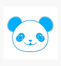 Blue Kawaii Panda Bear Photographic Print
