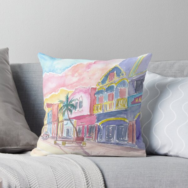 Aperçu de l'œuvre Kralendijk Bonaire Scène de rue colorée des Caraïbes néerlandaises créée et vendue par artshop77.