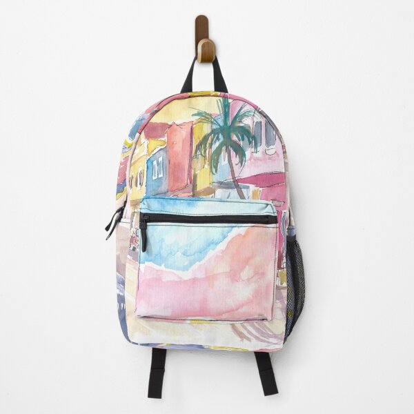 Item preview, Kralendijk Bonaire Dutch Caribbean Colorful Street Scene designed and sold by artshop77.