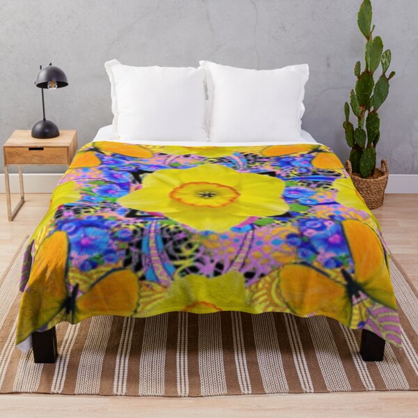 Item preview, SPRING YELLOW DAFFIDILS BLUE FLORAL YELLOW ART  designed and sold by sharlesart.