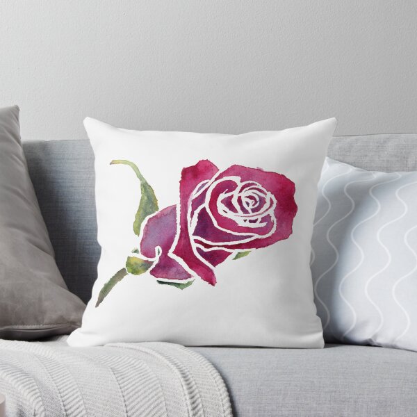 Item preview, Pink Watercolor Stencil Rose designed and sold by purple-mango.