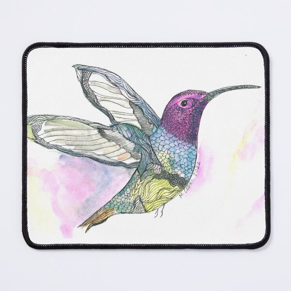 Item preview, Abstract Hummingbird Watercolor & Ink designed and sold by Bee You-Nique .