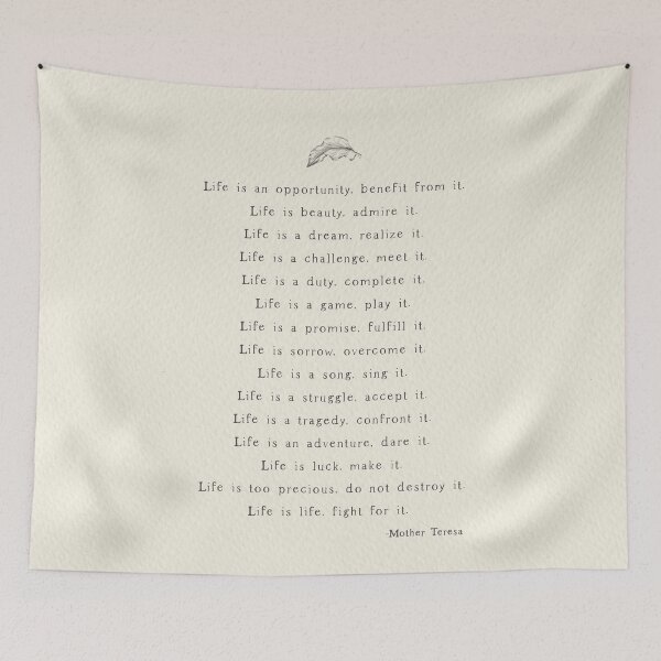 Item preview, Life Is - Mother Teresa Christian Quote designed and sold by Amy Brinkman.