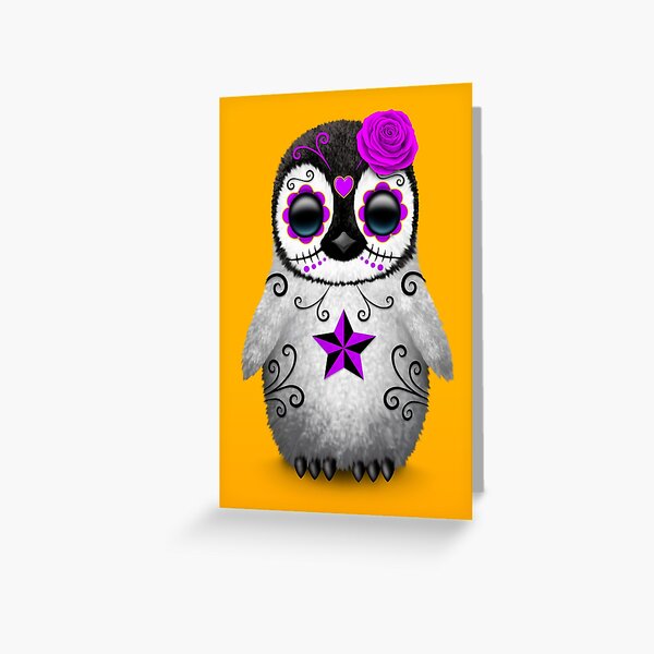 Purple Day of the Dead Sugar Skull Penguin Purple Day of the Dead Sugar Skull Penguin