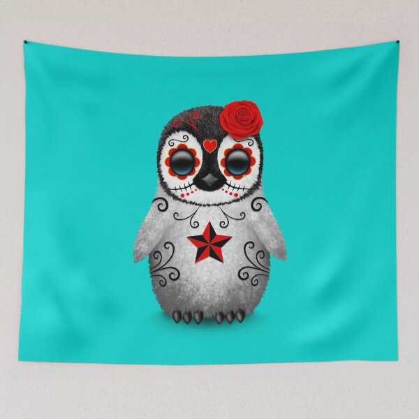 Item preview, Red Day of the Dead Sugar Skull Penguin  designed and sold by JeffBartels.