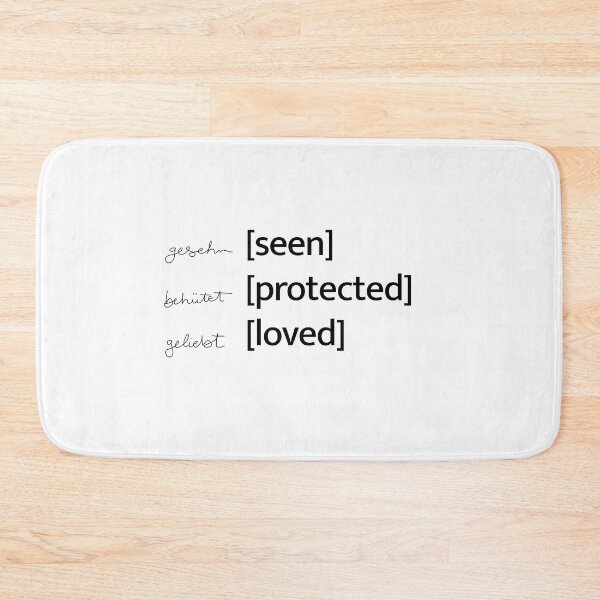 Item preview, Three appreciative, powerful keywords staged: seen, protected, loved designed and sold by freude-anfassen.