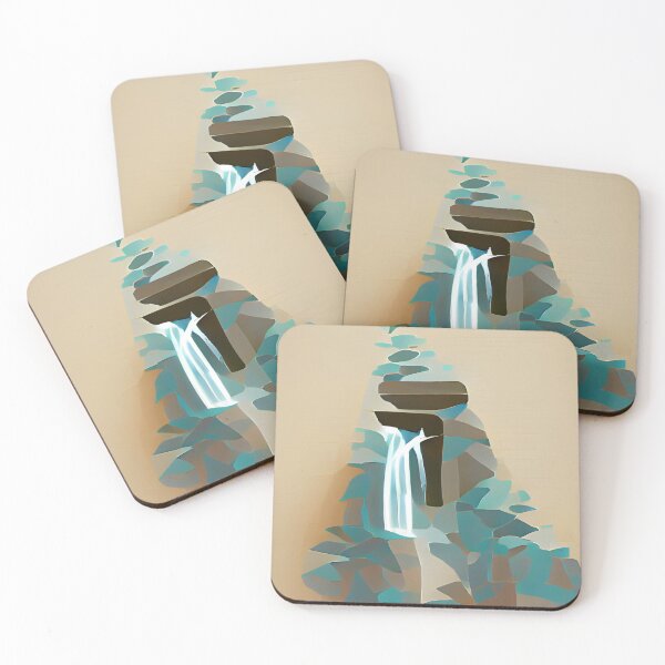 Item preview, title: waterfall minimalist digital illustration designed and sold by AIArtwork21.