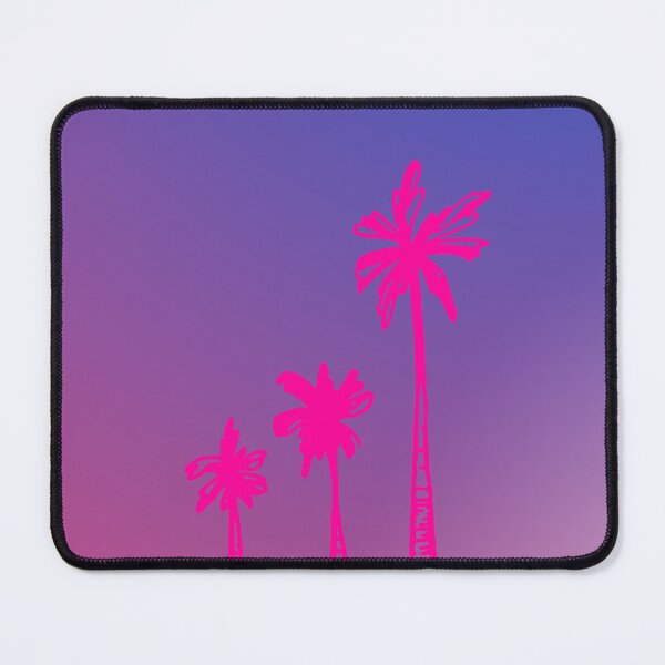 Item preview, Vintage hawaiian aloha, gradient pink and purple sunset and hot pink palm trees designed and sold by Emily Roberts.