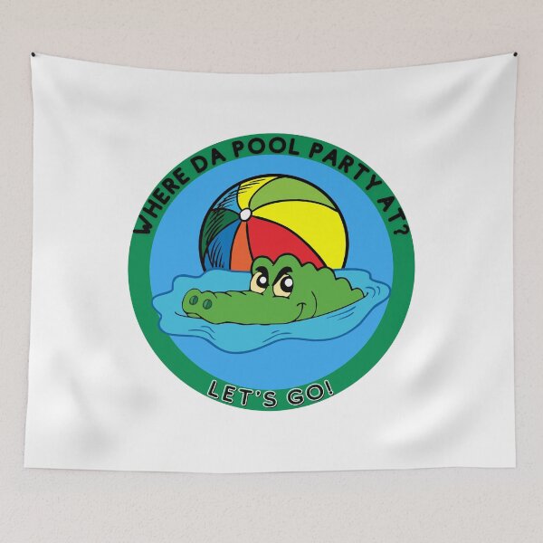 Item preview, Alligator Ready For The Pool Party- Where Da Party At? designed and sold by TracyDDigitals.