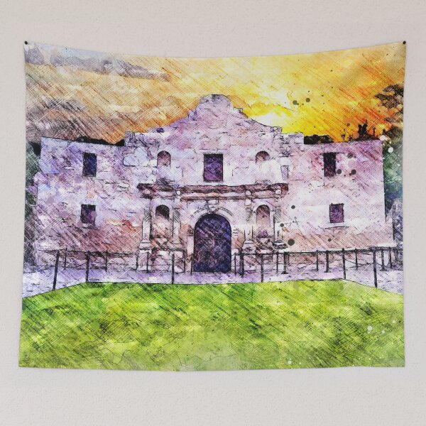 Item preview, The Alamo Watercolor Painting designed and sold by Mimi's Sunday.